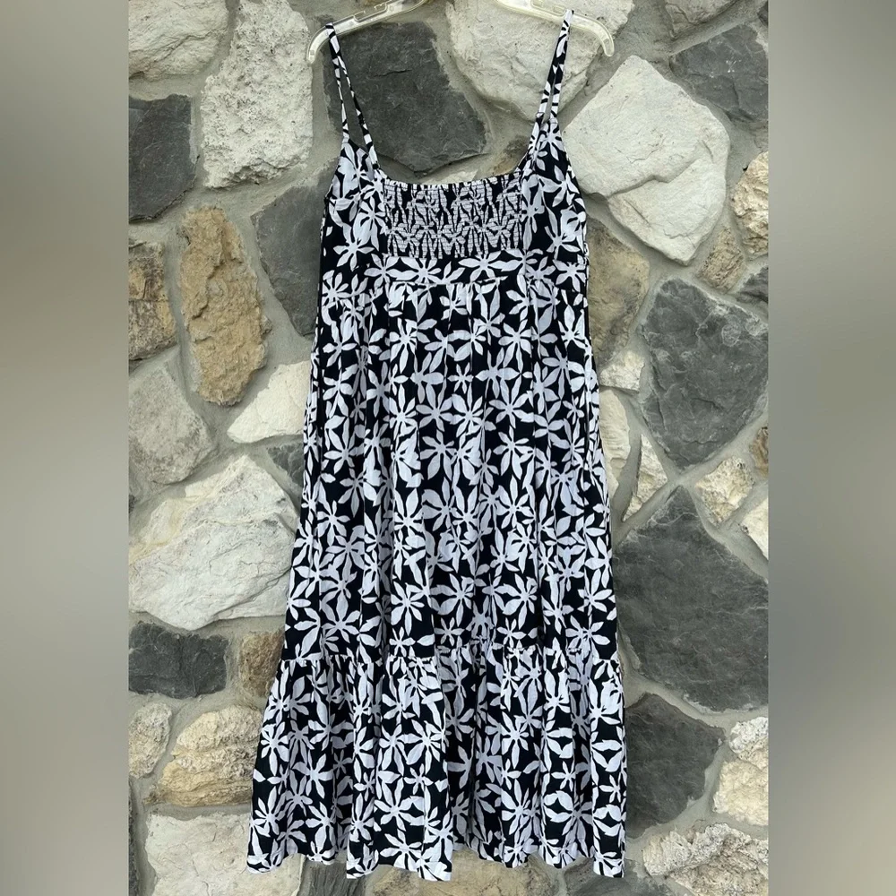 J. Crew Sundress Sz 14 Smocked Flowy Midi Preppy Coastal Beachy Boho Resort Wear